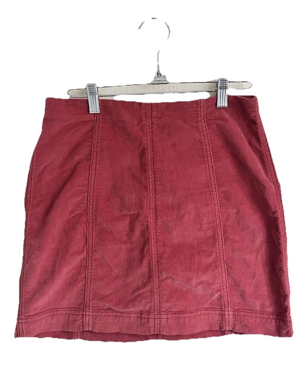 Free People Red Corduroy Mini Skirt Women’s Size 8 Cotton